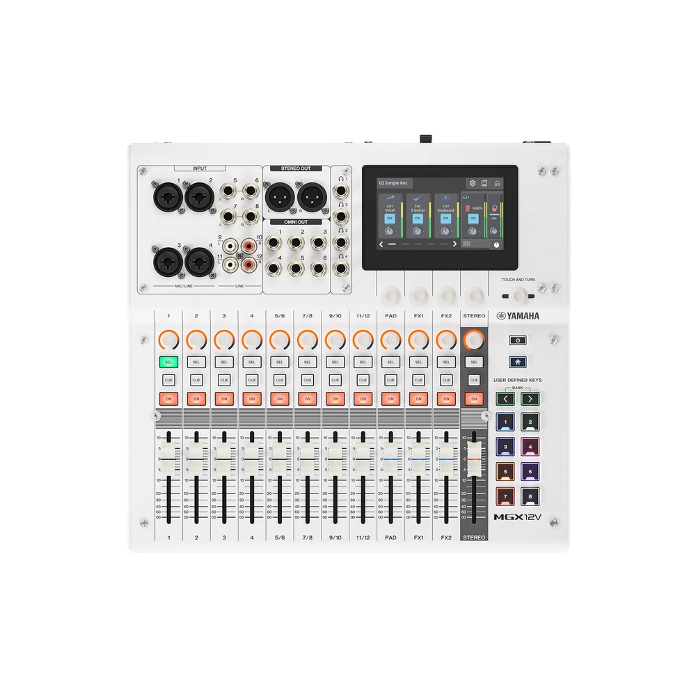 Yamaha MGX12V-W 18ch Digital Mixer, dual USB-C av interface, white