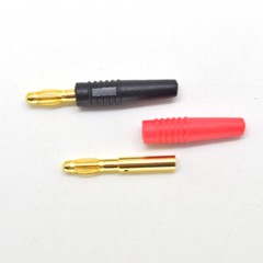 200pcs Gold Plated Brass 3mm Banana Male Plug Test DIY Solder Connector R+B