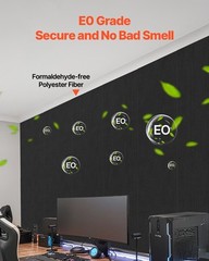 VEVOR 5 Pack Acoustic Wall Panels 47.2 x 23.6 x 0.4 inch Self-Adhesive Black