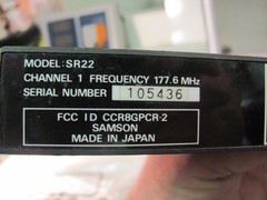 Samson SR22 True Diversity VHF Receiver 190.6 MHz Samson St-2 +more
