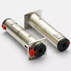 2x Silver Solderless 1/4 TRS to TRS Female Locking Jacks Plug for D Pedalboards