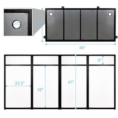 PRORECK DJ Facade Booth Panel Metal Frame Foldable White and Black with Table