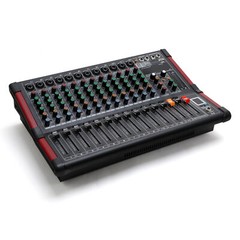 16DSP Power Mixer Professional Mixing Amplifier 12 CH w/ USB Slot TRS Bluetooth