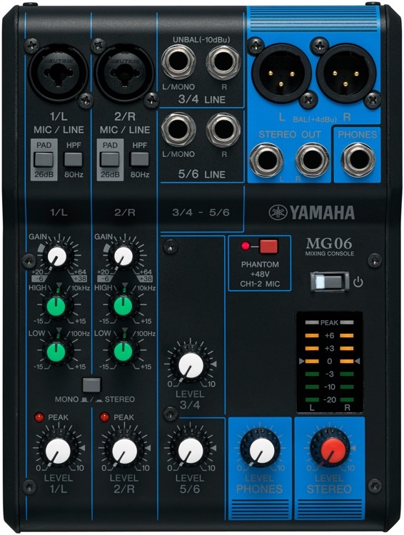 Yamaha MG06 Analog 6-Channel Mixing Console