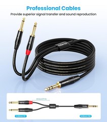 Versatile 1/4 TRS to Dual 1/4 TS Insert Cable – Maximum Audio Flexibility