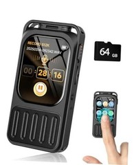 (900Hours) Digital Voice Recorder with 2″ Touchscreen & Bluetooth, 64GB