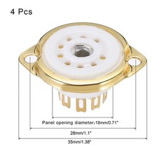 4 Pcs 9 Pin Tube Socket Ceramic Vacuum Tube Protect Tube Pin Socket White