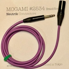 1-30 ft Mogami 2534 Star-Quad Purple | Choose Neutrik XLR/TRS | Bulk Ready