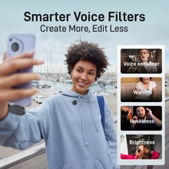 MAONO Wireless Lavalier Microphone for iPhone/Android/Camera/PC, Small, Black