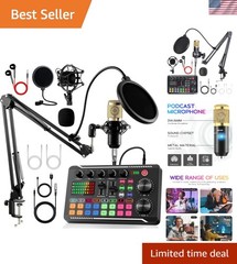 Podcast Equipment Bundle, Podcast Equipment with BM-800 MicrophoneGold & F998…