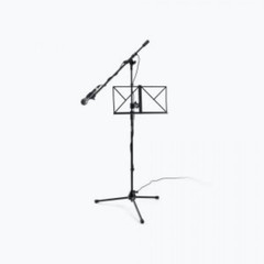 Clamp-On Mic Stand Music Tray + Anti-Vibration Dynamic Mic Shock Mount Bundle