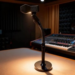 Gooseneck Microphone Stand Desk Mount for Podium,Clip On Microphone