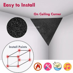 4 Pack Ceiling Corner Bass Traps – Acoustic Foam for Home Studio Soundproofing