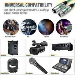 Professional Grade XLR Cables 4ft 10 Pack