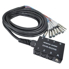 6 Channel 30ft Compact XLR Sub Snake with 2 Stereo Feeds