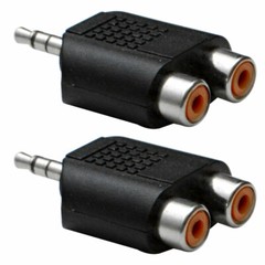 2 Pack – 3.5 MM 1/8″ TRS Male to 2 RCA Female Splitter – Stereo Adapter Jack