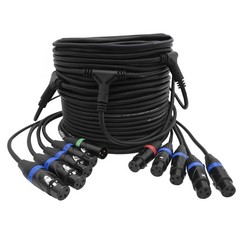 Prox 43FT 3-Pin DMX Cable w/ 9 Breakouts snake cable