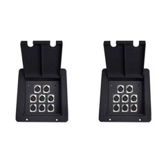 2 Elite Core Stage Floor Box with 8 XLR Mic Connectors Black Box