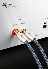 RCA Cable 2RCA to Stereo Audio 24K Gold Plated 3 m, Silver