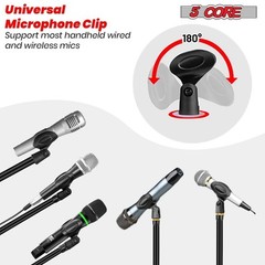 5Core Tripod Mic Stand 2Pcs Adjustable Holder Floor Microphone Boom Arm