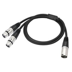 3Pin XLRs Adapter Cable 1 Male 2 Female Gold Plated Contacts For Professional