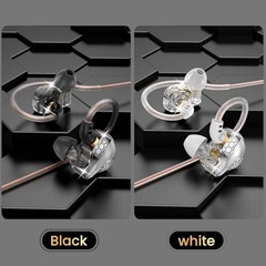 2 Pack in Ear Monitor Headphones, H89 IEM Earphones Wired Earbuds Black+White