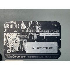TOA Diversity Wireless Tuner WT-5810 A01US Black Good Condition Dual Antenna