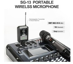 SGPRO Multiple-Purpose Wireless Microphone Set Compact Receiver Mute Function
