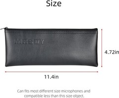 Elegant Black Microphone Bag – Shockproof Zipper Pouch for Wired & Wireless Mics