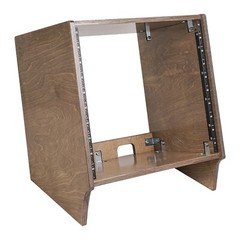 Sound Town DIY 10U Angled Desktop Turret Studio Rack,Weathered Brown(SDRK-10SLB)