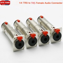 4x 1/4 TRS to TRS Female Audio Feed Thru connector Adapter for D Panel Mounting