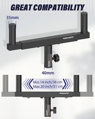Set of 2 Dual Speaker Mount Bar Mounting Fork Bracket Speaker Pole Width Adjusta