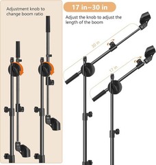 Mic Stand,6 In 1 Microphone Stand Floor Boom Mic Stand, Support Boom Goosenec…