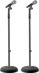 Universal Compact Base Microphone Stand – 2.8 to 5 Ft Height Adjustable Heavy Du