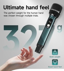 Wireless Microphones, Professional Dual Microphone 11*11*21cm, Grey
