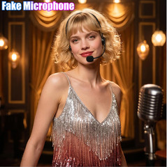 Fake Microphone Headset Prop – Rockstar Costume Accessories for Adult Men Wom…