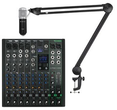 Mackie ProFX10GO 10-Channel Battery Analog Mixer w/FX/USB/Bluetooth+Mic+Boom Arm
