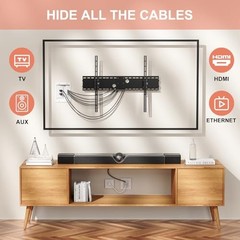 in-Wall TV Cable Concealer Kit with Recessed Power – 2 AC Outlet, 9ft White