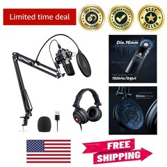 USB Condenser Mic with Headphones – Perfect for Streaming and Voice-Over