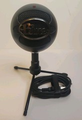 Blue Snowball iCE Black USB Podcasting Recording Microphone Stand Working EUC