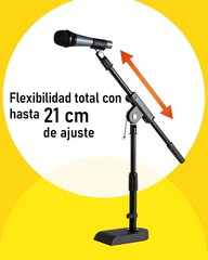 Adjustable Microphone Stand with 15.75″ Boom Arm for Drums and Tables