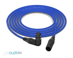 Mogami 2534 Quad Cable | Neutrik Gold 90º XLR-F to XLR-M | Blue 35 Feet 35′