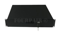 2 Space 2U Heavy-Duty 19″ Lock Locking Deep Rack Mount Drawer DJ Rack Road Case
