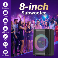9500W Portable Tiltable Bluetooth Speaker Subwoofer 8in Heavy Bass Sound System