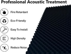1 Pack Egg Crate Foam Sound Proof Foam Panels For Walls 48“X24“X2″ Acoustic
