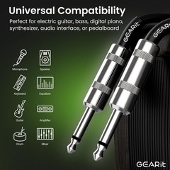 Professional Speaker Cable 50ft 12AWG Pure Copper 1/4 inch to 1/4 inch TS Str…