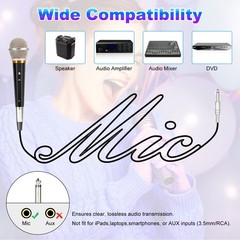 Dynamic Handheld XLR Microphone Unidirectional Mic for Karaoke Machine Speaker