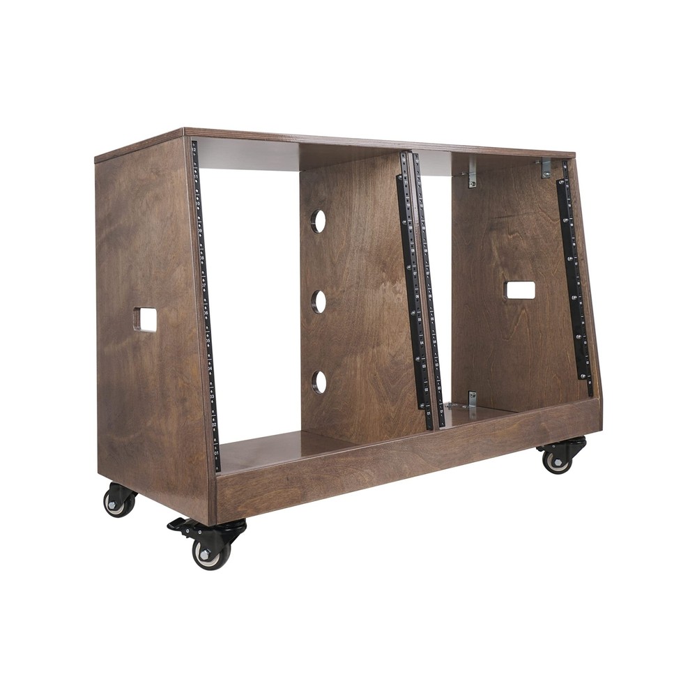 Sound Town DIY 2 x 12U Slanted Studio Rack with Solid Baltic Birch Plywood, C…