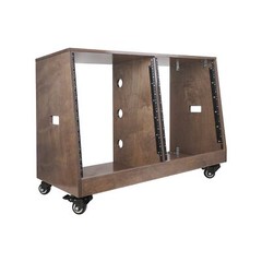 Sound Town DIY 2 x 12U Slanted Studio Rack with Solid Baltic Birch Plywood, C…