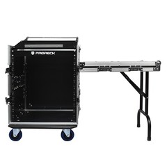 PRORECK 12U Flight Case 20″ Depth Slant Top Mixer Combo Table Case with Casters